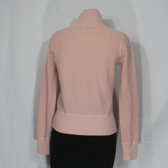 banana republic cashmere cardigan sweater full zipper blush  2 pockets Medium - Picture 4 of 8